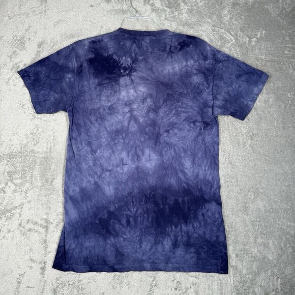 The Mountain Shirt‎ Mens Medium Blue Tie Dye Wolf Wolves Moon Novelty Casual - Picture 3 of 7